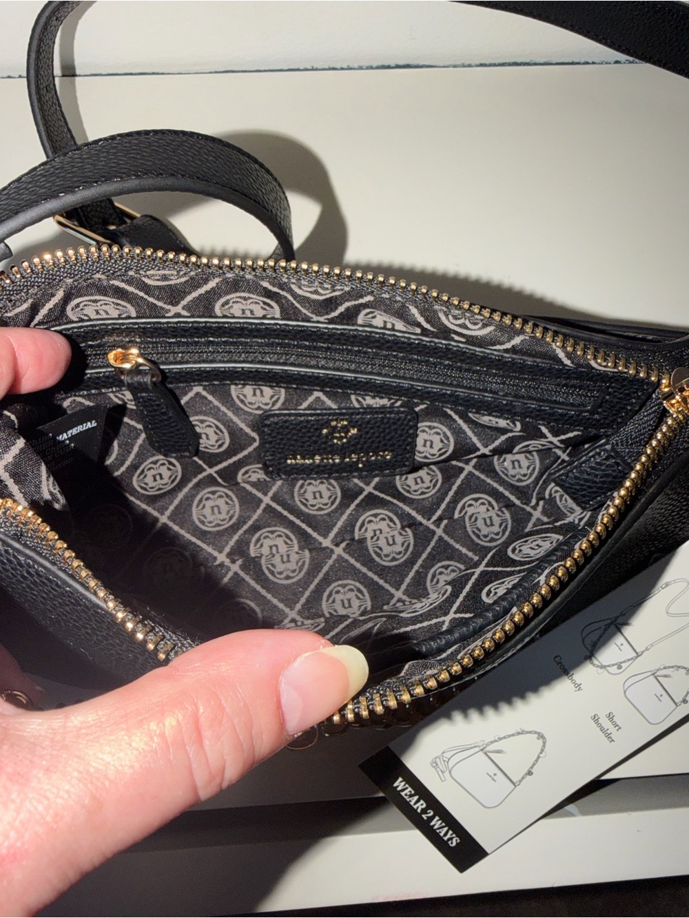 Nanette Lepore Black Charm Crossbody Bag NWT | Gold Chain | Wear 2 Ways - Picture 7 of 8